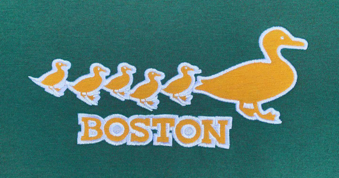 Boston Ducklings toddler kids sweatshirt applique embroidery